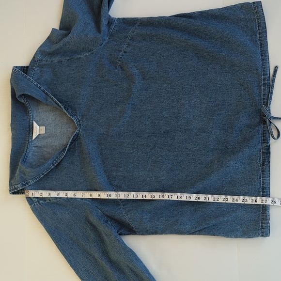 CJ Banks Embroidered Long Sleeve Denim Over Shirt 1X Blue - Picture 14 of 14